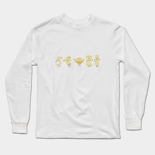 funny all different kinds of pasta dancing Long Sleeve T-Shirt
